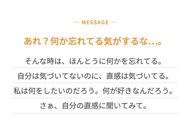 -MESSAGE- あれ？何か忘れてる気がするな...。