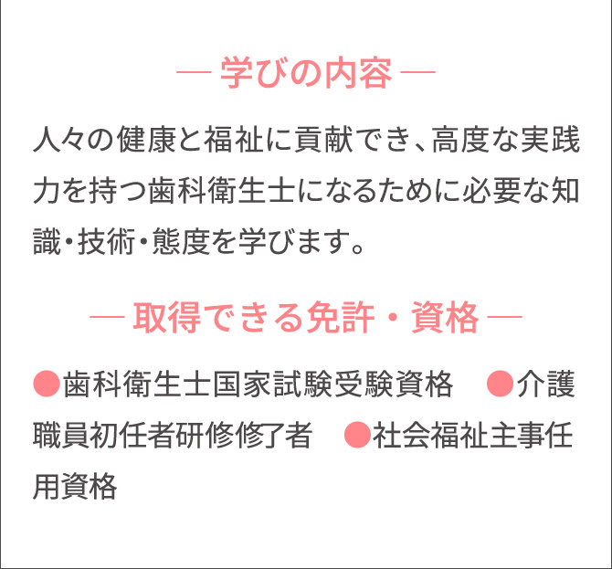 学びの内容/取得できる免許・資格